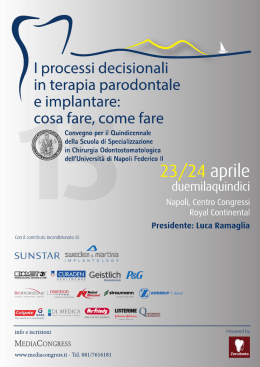I processi decisionali in terapia parodontale e implantare: cosa fare