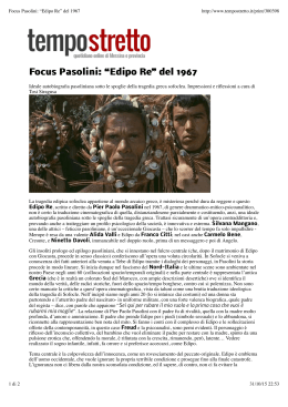 Focus Pasolini: “Edipo Re” del 1967