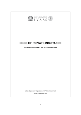 CODE OF PRIVATE INSURANCE