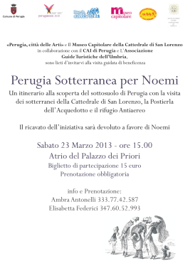 Perugia Sotterranea per Noemi