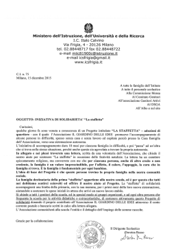 Iniziativa di solidariet&agrave;: la staffetta