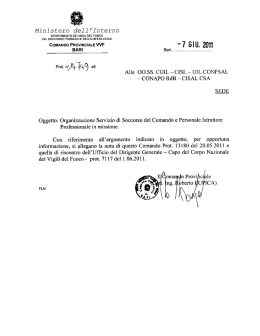 leggi tutto - Confsal Vigili del Fuoco Bari