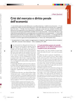 Crisi del mercato e diritto penale dell`economia