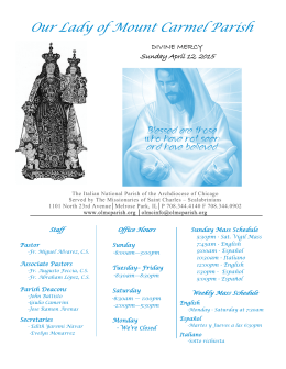 Our Lady of Mount Carmel Parish - The Parish of Our Lady of Mount