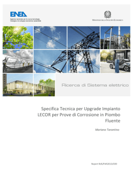 Specifica Tecnica per Upgrade Impianto LECOR per Prove di