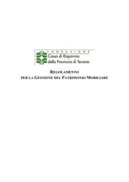 Regolamento Gestione Patrimonio Mobiliare