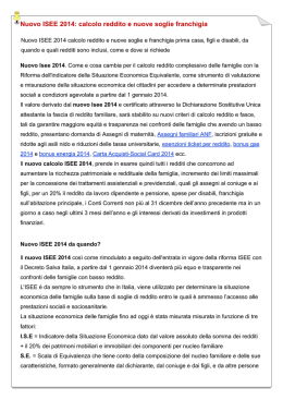 Nuovo ISEE 2014: calcolo reddito e nuove soglie franchigia
