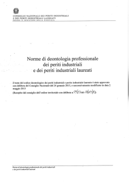 Le norme deontologiche - Collegio dei Periti industriali della