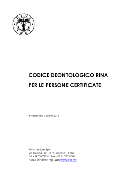 codice deontologico rina per le persone certificate