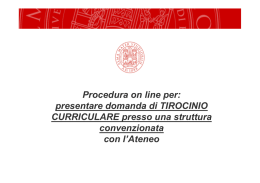 Istruzioni per domanda di tirocinio curriculare