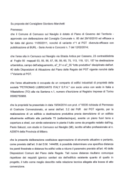 proposta di delibera - Comune di Cernusco sul Naviglio
