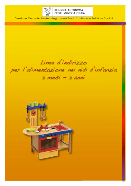 Linee d`indirizzo per l`alimentazione nei nidi d`infanzia