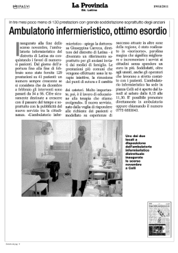 Ambulatorio infermieristico, ottimo esordio