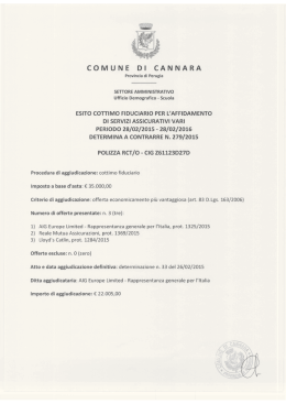 Esito cottimo servizi assicurativi vari