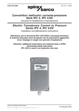 Convertitori elettronici corrente-pressione Serie IPC 4