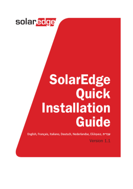 SolarEdge Quick Installation Guide