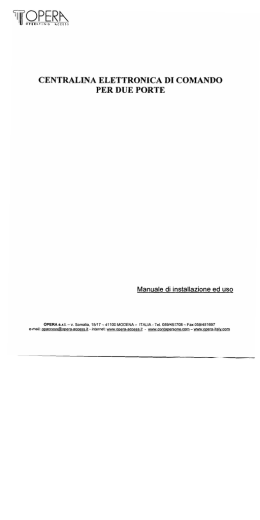 Manuale di installazione per la centralina di interblocco