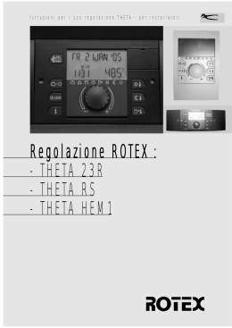 Regolazione ROTEX : - THETA 23R - THETA RS - THETA