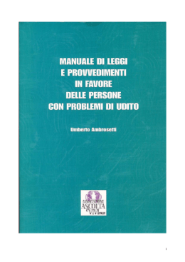 Manuale Ambrosetti Manuale di leggi in favore dei sordi
