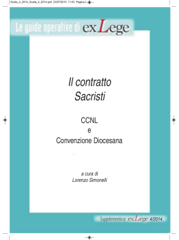 Il contratto Sacristi - CCNL e Convenzione