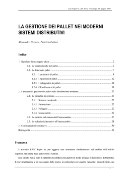 LA GESTIONE DEI PALLET NEI MODERNI SISTEMI DISTRIBUTIVI