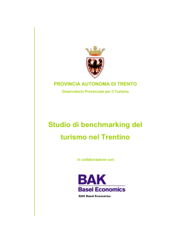 Studio di benchmarking del turismo nel Trentino
