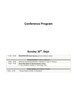 Conference Preliminary Program