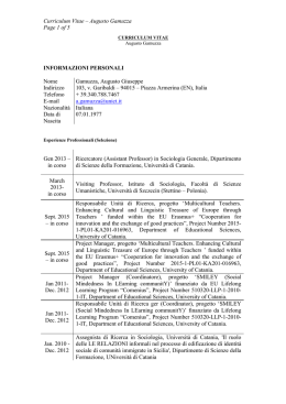 Curriculum Vitae - Dipartimento di Scienze della Formazione