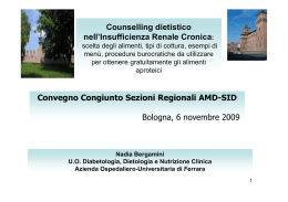 Counselling dietistico nell`Insufficienza Renale