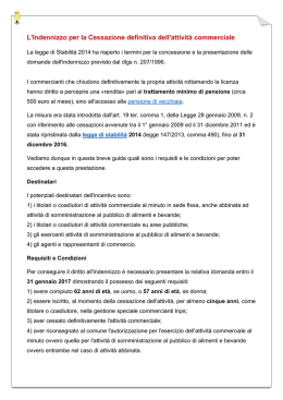 L`Indennizzo per la Cessazione definitiva dell`attivit&agrave;