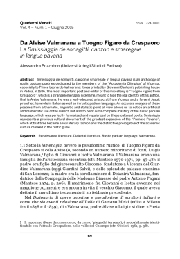 Da Alvise Valmarana a Tuogno Figaro da Crespaoro La