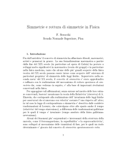 Simmetrie e rottura di simmetrie in Fisica