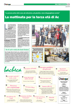 La mattinata per la terza et&agrave; di Ac
