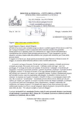 DIOCESI di PERUGIA - CITTÀ DELLA PIEVE
