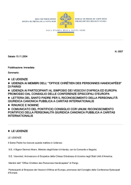 le udienze udienza ai membri dell` "office chr&eacute;tien des personnes