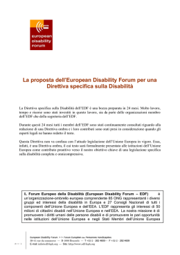 La proposta dell`European Disability Forum per una Direttiva