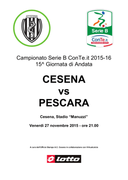 Match Analysis Cesena-Pescara