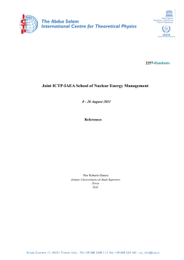 Joint ICTP-IAEA School of Nuclear Energy Management