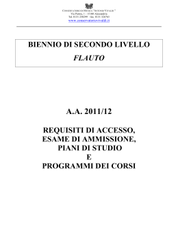 Biennio II Livello - Conservatorio Antonio Vivaldi