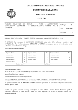 Deliberazione n. 19/2015