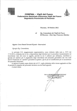 CONFSAL - Vigili del Fuoco