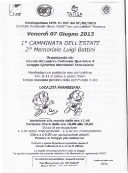 "Farnesiana" - 1ª Marcia dell`Estate "Trofeo Luigi