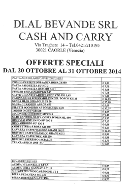 DAL 20 OTTOBRE AL 31 OTTOBRE 2014