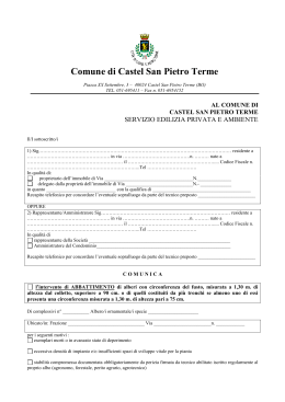 File PDF | Dimensioni: 116Kb - Comune di Castel San Pietro Terme