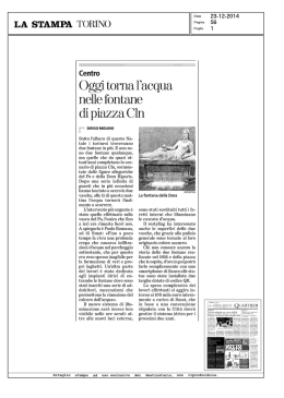 OGGI TORNA L`ACQUA NELLE FONTANE DI PIAZZA CLN