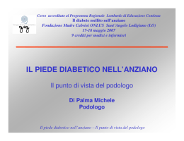 il piede diabetico nell`anziano - Fondazione Madre Cabrini > Home
