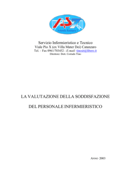 La valutazione della soddisfazione del personale infermieristico