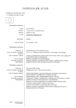 Curriculum Consiglieri 2012-2014