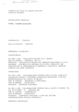 curriculum vitae - Comune di Cusano Milanino