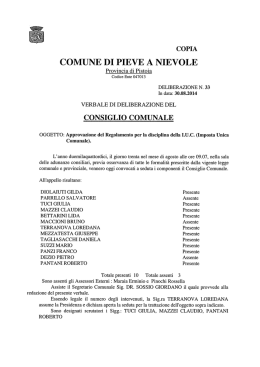 Testo delibera - Comune di Pieve a Nievole